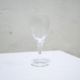 Series of 12 vintage red crystal wine glasses