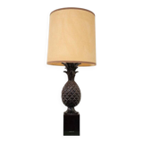 Vintage Brown Ceramic Pineapple Desk Lamp, 1970s
