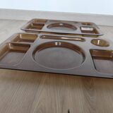 Set of vintage brown plexiglass TV trays from Italy, designed by Guzzini