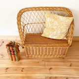 Vintage wicker chest bench