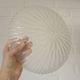 Set of 2 vintage hand blown ice glass wall sconces / pair of flush mount ceiling lights
