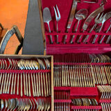 1960s bamboo brass cutlery set