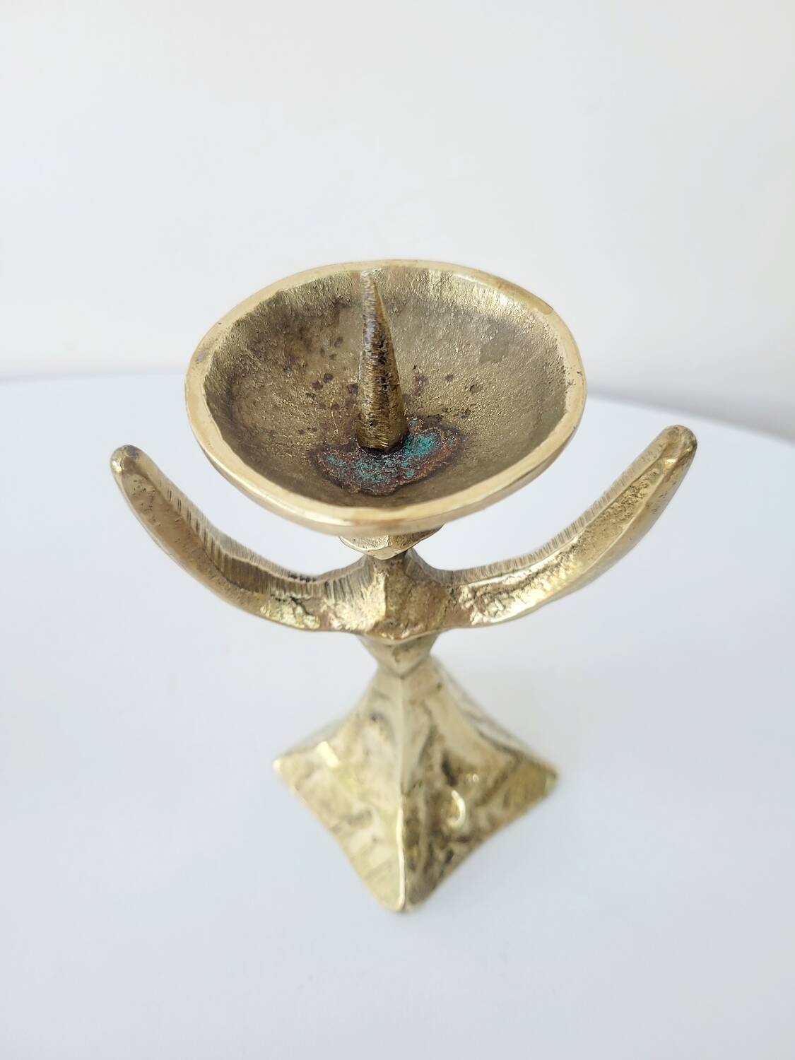 2 old candlesticks female model heavy brass