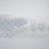 Set of crystal glasses, Italian design, 1970s, made in Italy