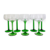 Set of 8 Glasses of La Rochère Crystal Wine and Glass