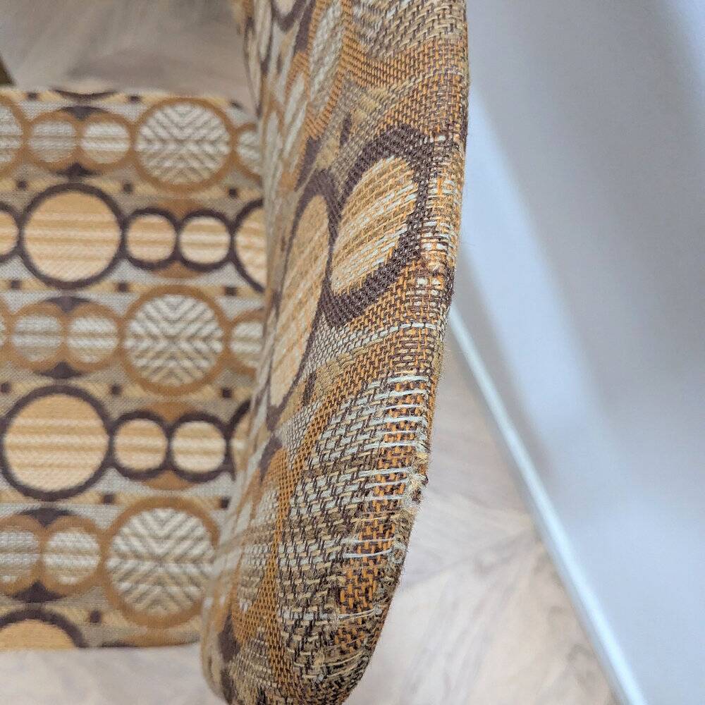 5 vintage oak chairs & original fabric