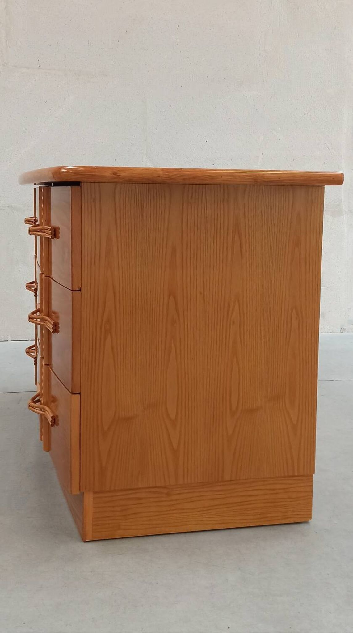 Vintage chest of drawers with bamboo and rattan details
