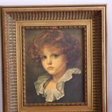 Tableau ancien portrait jeune garçon reproduction