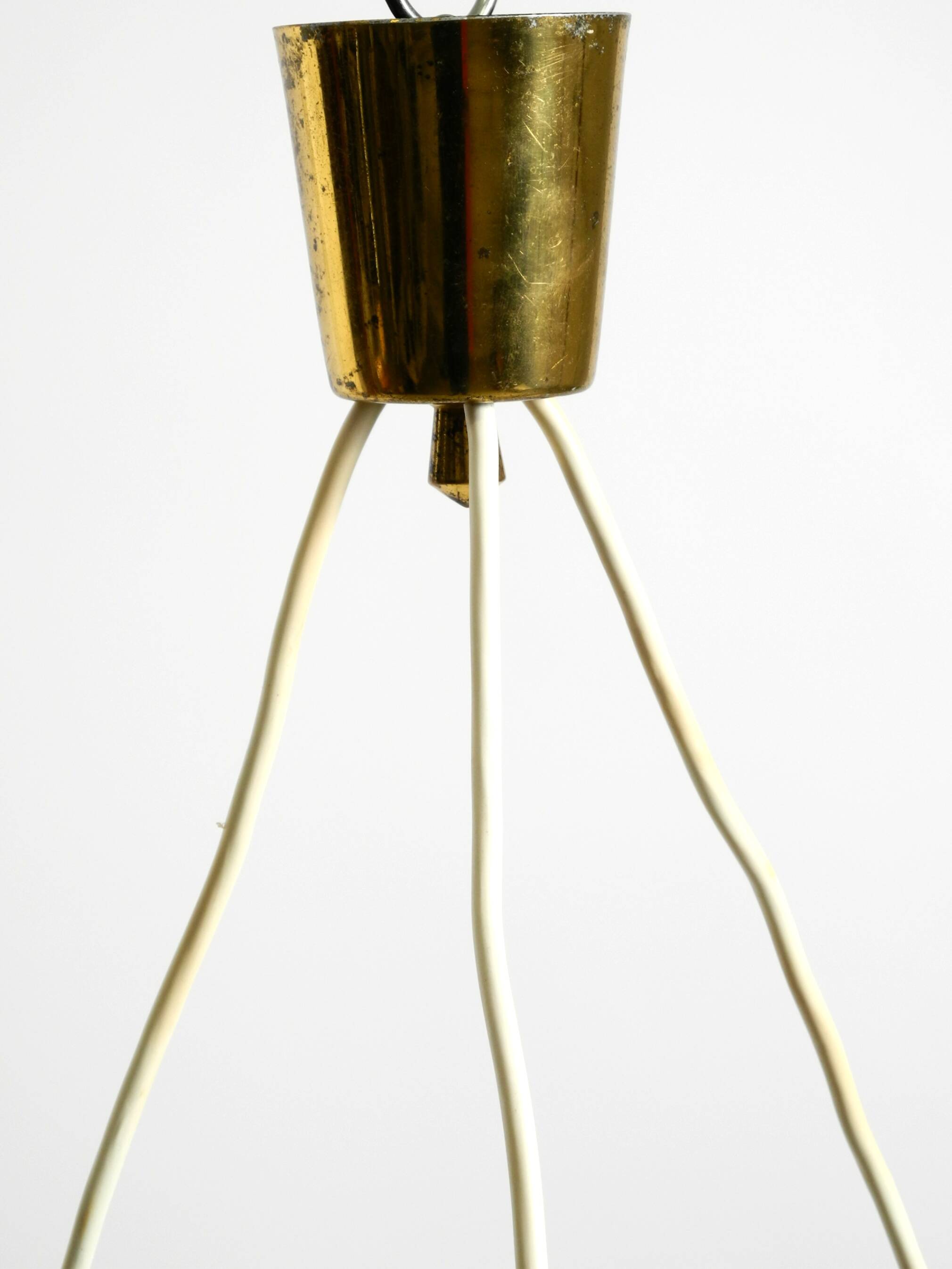 Beautiful large original mid-century 3-arm colorful bag ceiling lamp