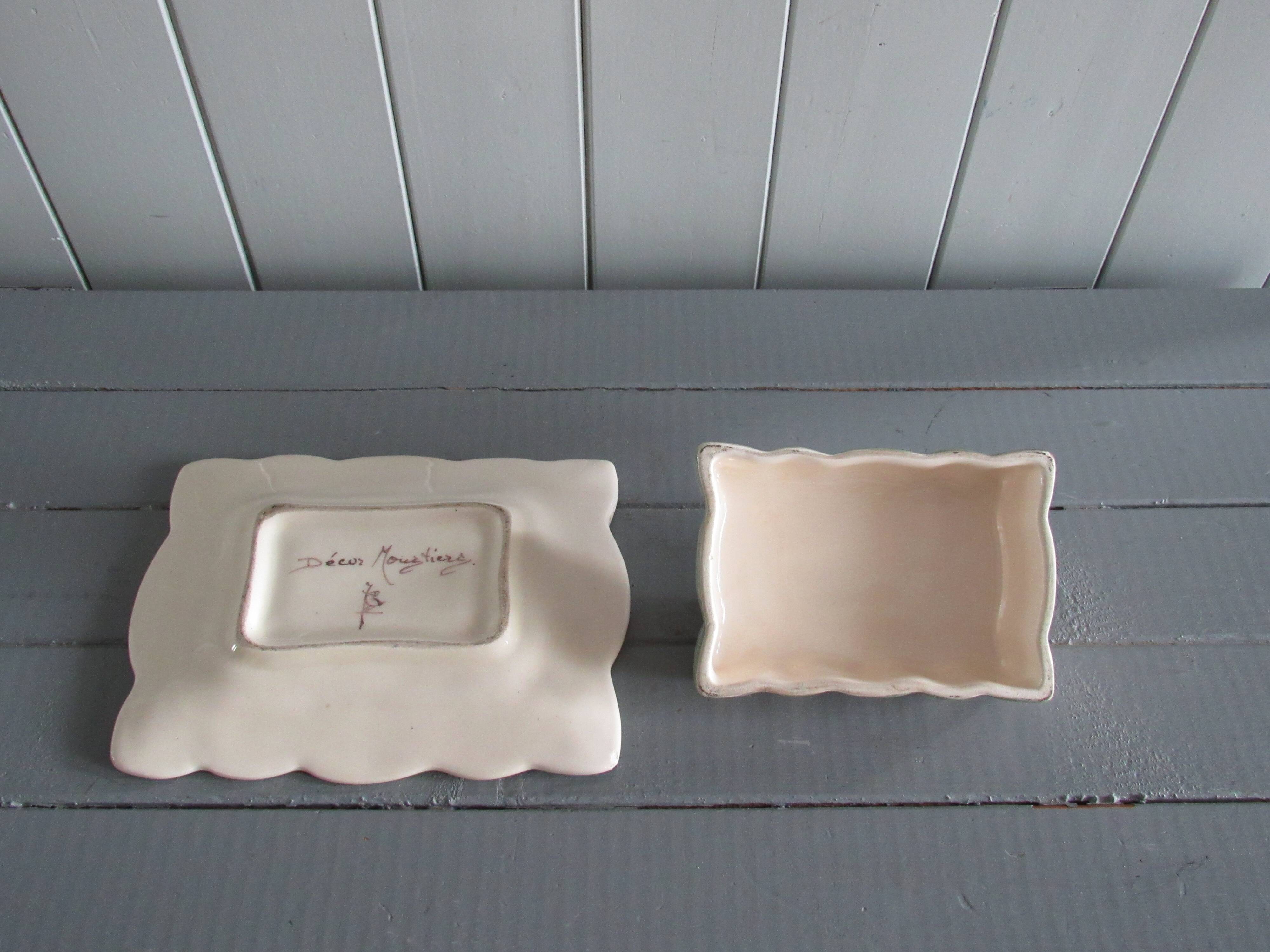 Earthenware butter dish from Moustier