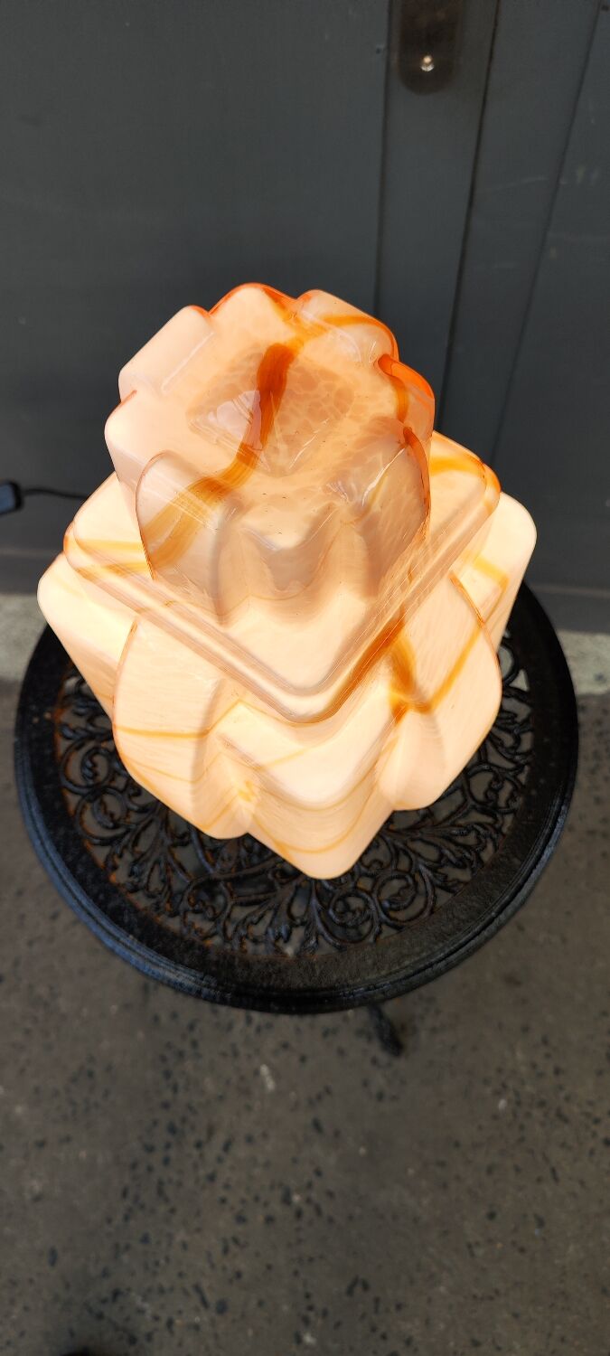 Antique lamp retro art deco skyscraper building 30s