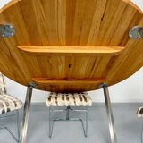 Naver Nissen and Gehl Scandinavian design round table with metal legs and wooden top