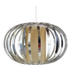 Spherical pendant light with stainless steel blades - vintage 1990