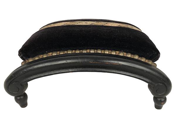 Pair of blackened wooden footstools, Napoleon III period