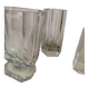Art Deco three-piece crystal set by Elis Bergh, Kosta, Sweden, 1930s.