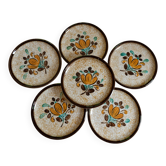 Lot 6 flat plates Boch La Louvière model Corfu