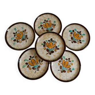 Lot 6 flat plates Boch La Louvière model Corfu