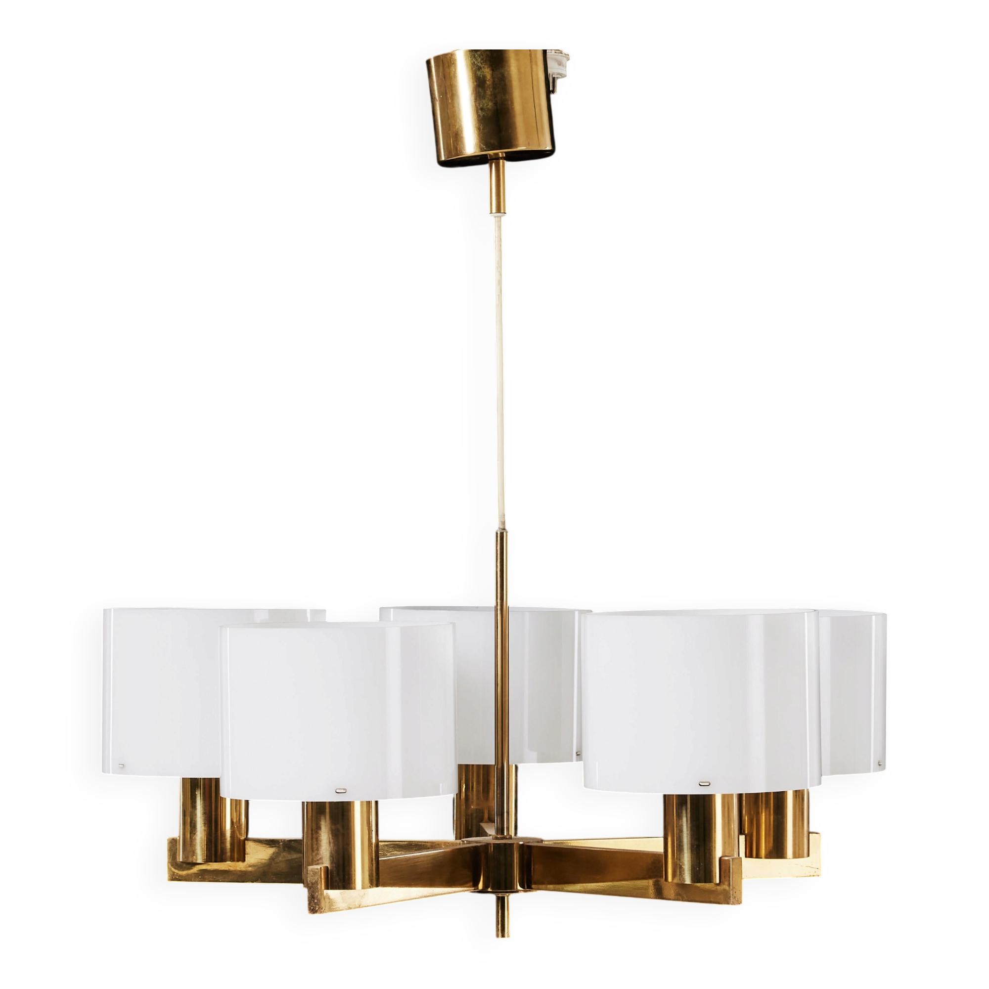 Chandelier Hans Agne Jakobsson made by AB Markaryd in Sweden around 1960, marked.