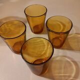 Italian pitcher service and 6 amber glasses