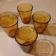 Italian pitcher service and 6 amber glasses