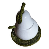 Vintage pear barbotine sugar bowl