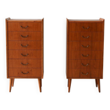 Pair of 1950s Scandinavian Teak Nightstands