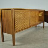 Vintage German Rio sideboard in rosewood, woven finish, Leo Bub, 19