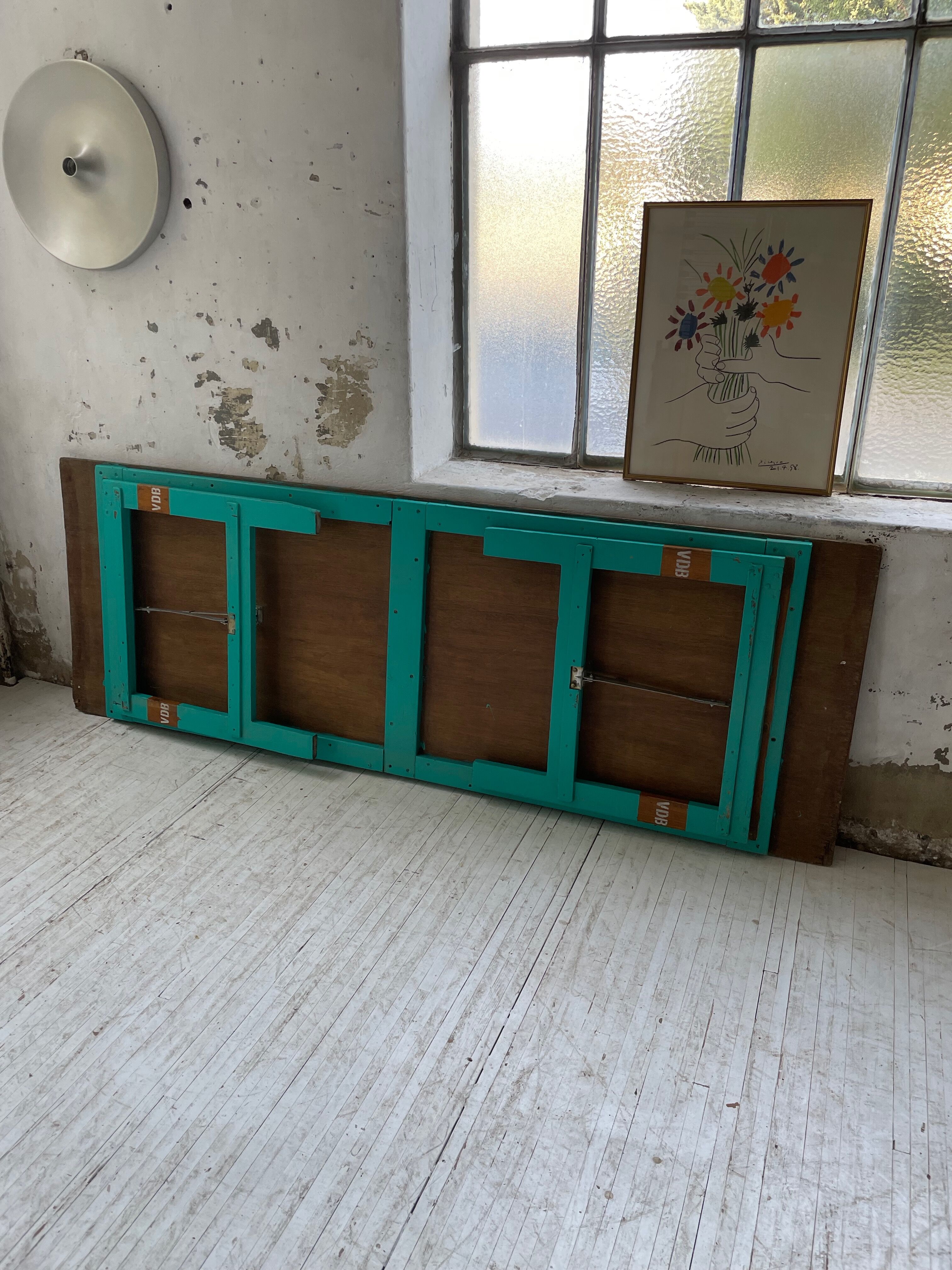 Vintage guinguette table 230 cm green