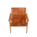 Rare Hans Agne Jakobsson armchair in leather and wood. Circa 1970