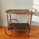 Vintage bar cart rolling serving trolley