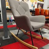 Rocking chair in gray fabric in new condition