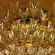 Stilkronen gilt brass and crystal ceiling lamp, Italy 1970s