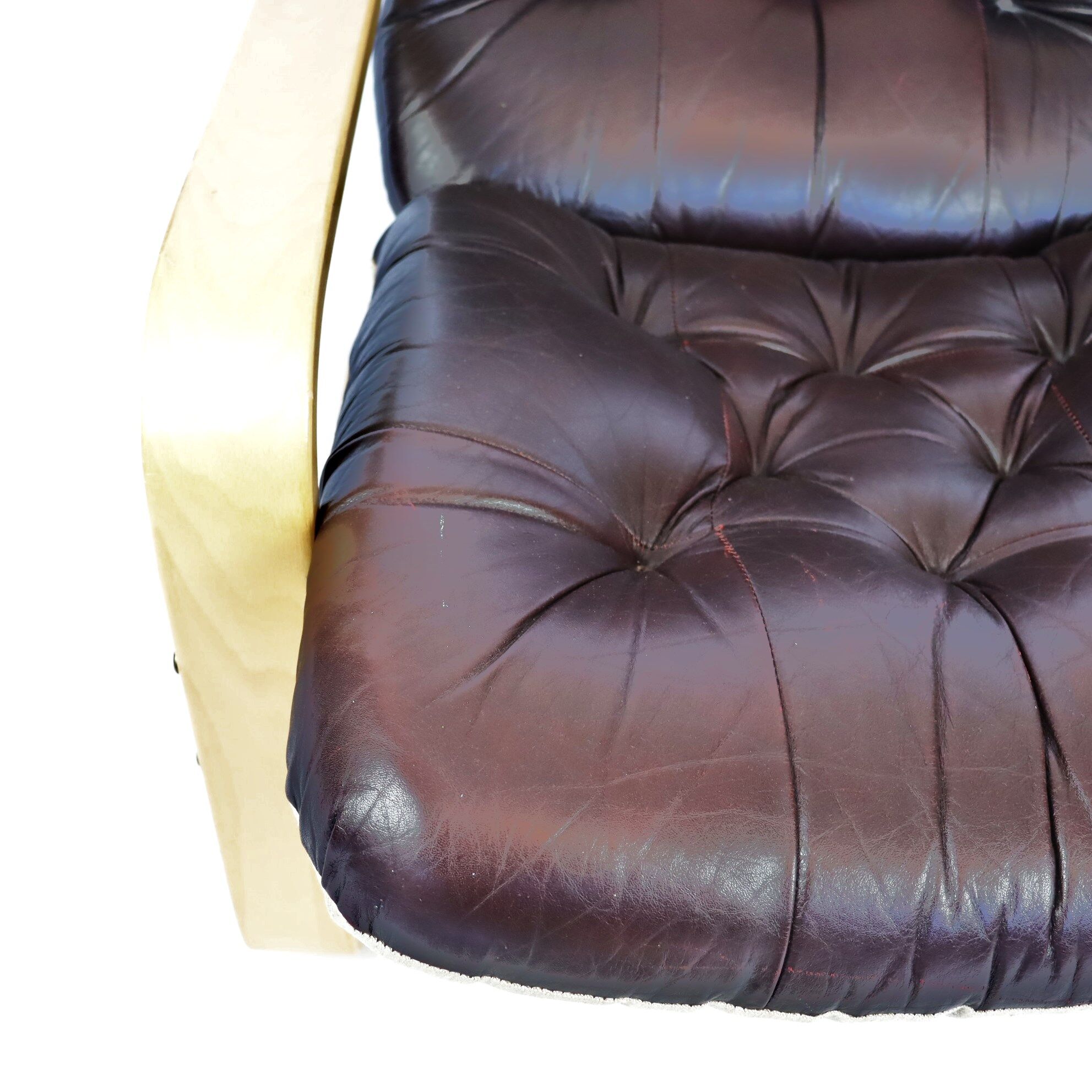 Scandinavian upholstered leather armchair