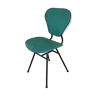 Chaise en bois cintré recouvert de vinyle, tube métal.