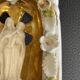 Porcelain baptismal font from paris, religious decoration, cult object.