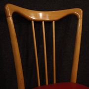Italian Design Chairs In Exotic Wood And Faux Leather From 60s