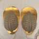 Fritz short brass and glass appliques in the shape of leaves Orrefors, 1960s