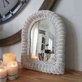 Vintage wicker mirror