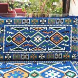 Oriental blue floor couch
