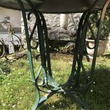 large antique iron table riveted
