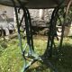 large antique iron table riveted