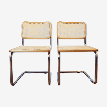 2 chaises cesca b32 de Marcel Breuer