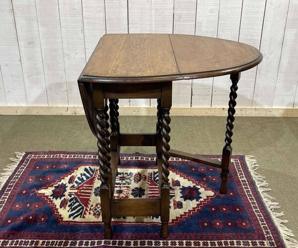 Table pliante anglaise en chêne début XXème GATELEG