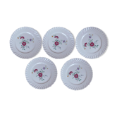Lot de 5 assiettes plates signées Lunéville