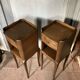 Wooden bedside table, vintage nightstand, side table.
