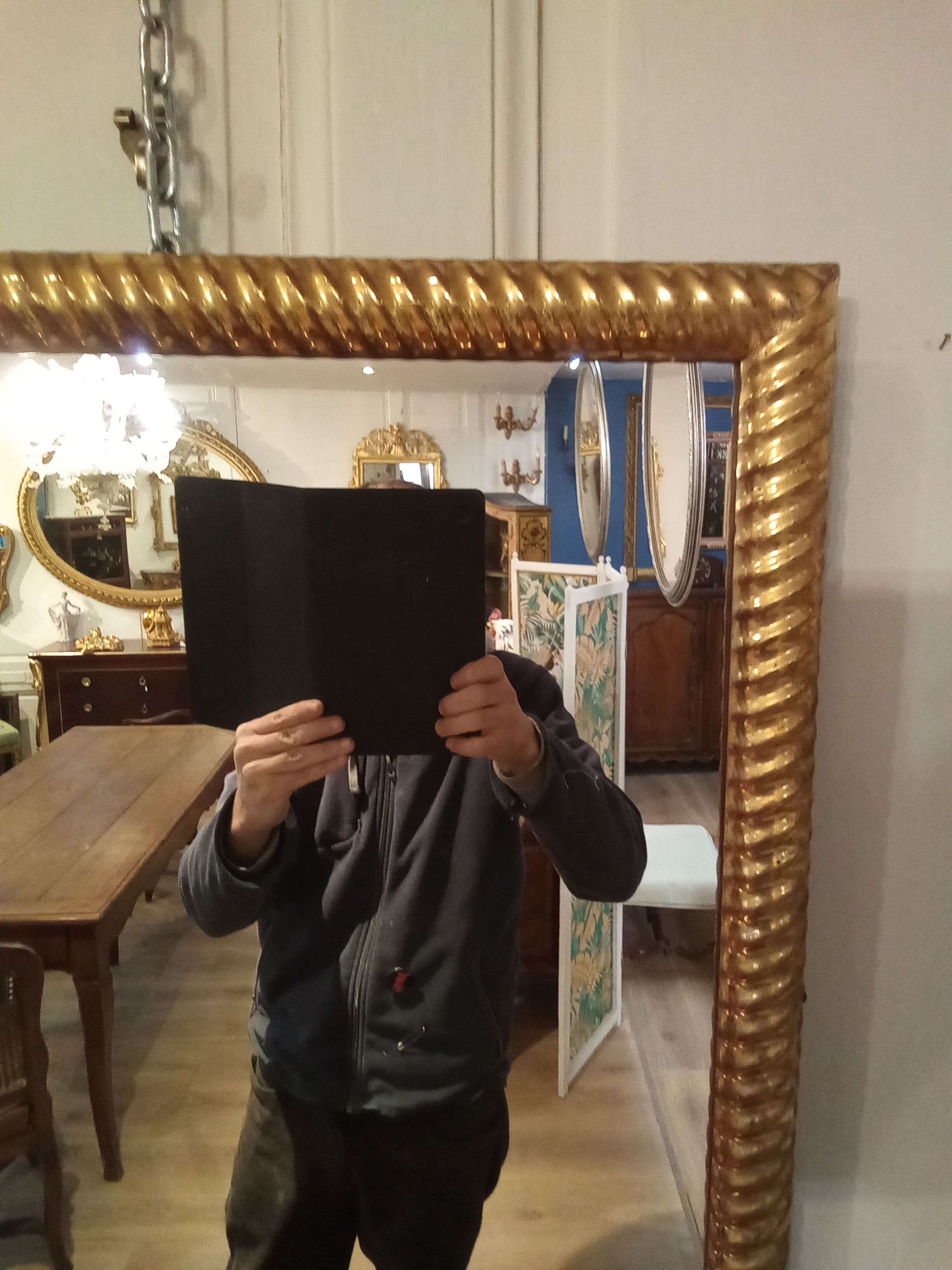 Golden mirror 75x57cm