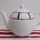 Basque porcelain teapot , Porcelain Basque butter maker , Porcelain Basque sugar bowl