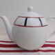Basque porcelain teapot , Porcelain Basque butter maker , Porcelain Basque sugar bowl
