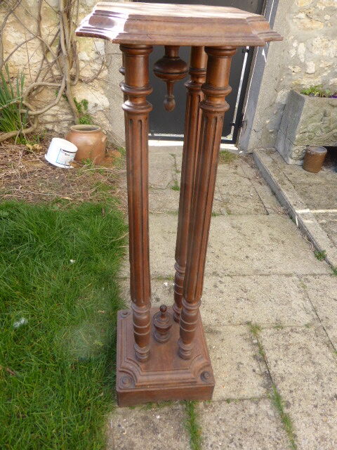 Old wooden saddle, 4 columns, chiseled,