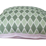 Housse de coussin géométrique blanc vert 50x50cm
